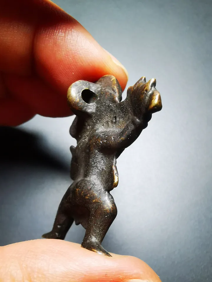 Gandhanra Acient Vajrapani Amulet,Tibetan Buddhism Statue,the Protector and Guide of Gautama Buddha,80 years old