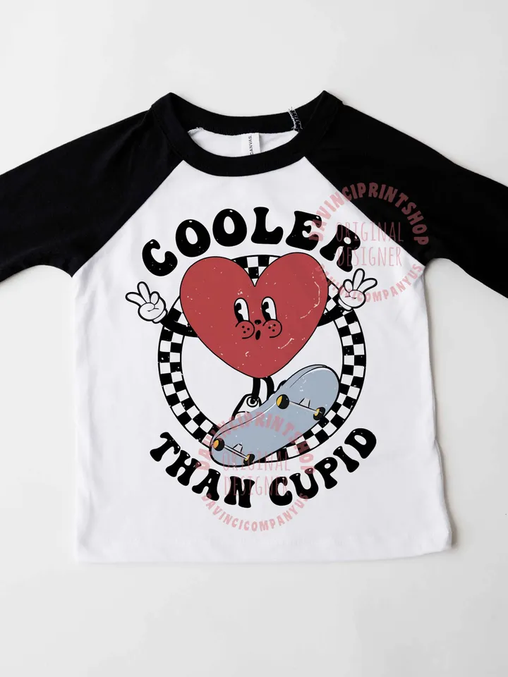 Cooler Than Cupid png, Kids Valentine png, Boys Valentine png, Valentine sublimation, Retro png, Boys Tshirt png, Cupid png, Retro boys png