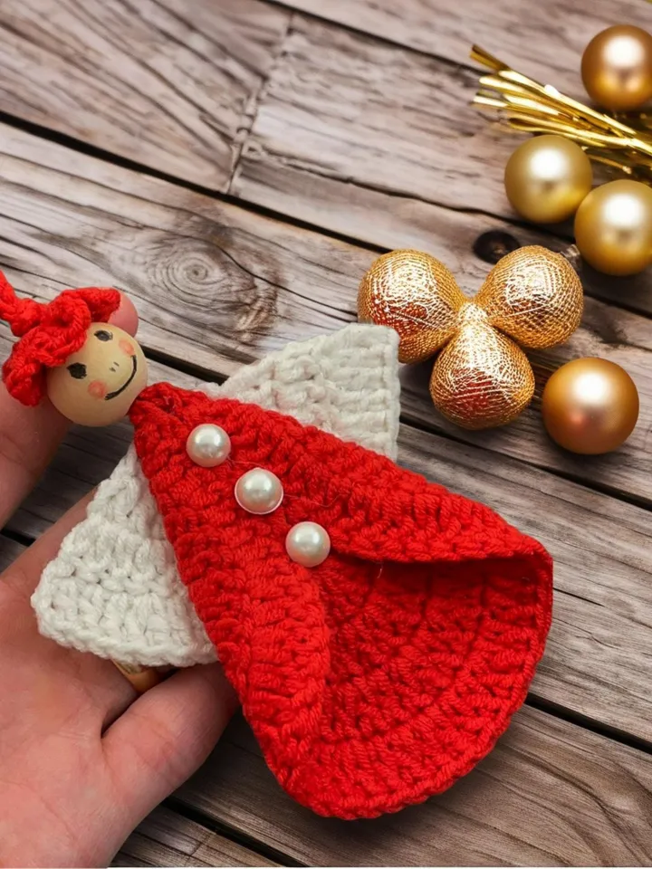Crochet Angel Tree Topper Pattern | Guardian Angel Christmas Ornament | Handmade Xmas Angel Dรฉcor | DIY Christmas Table Decoration