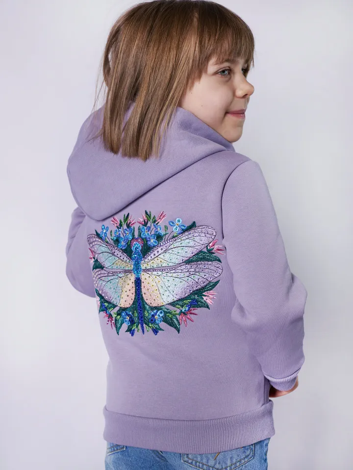 Machine embroidery design “Dragonfly in flowers”