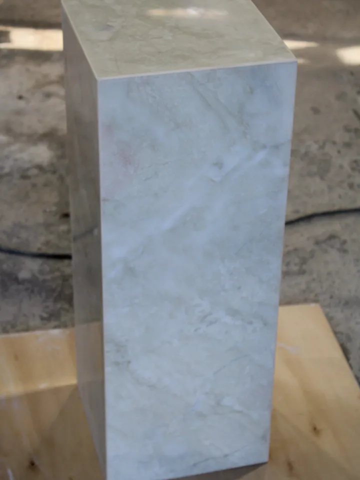 White and cream Marble side table,plinth italian marble 100% handmade, cube marble, calacatta plinth