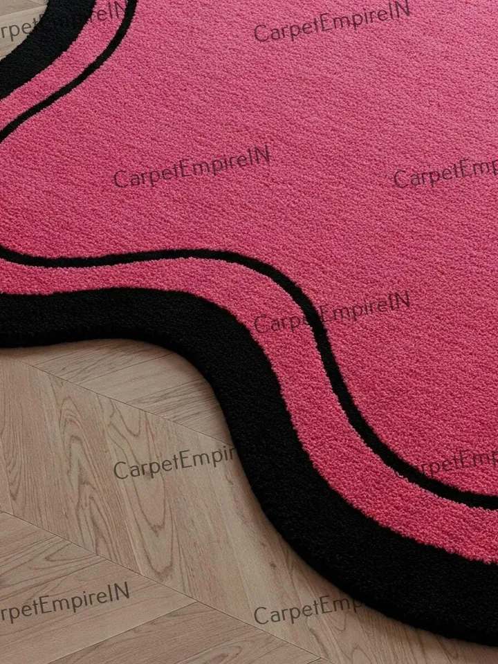 Pink rug, Pink decor, Organic Rug | Modern floor rug | Shape rug,Living,Dining,Bedroom,3x5,10x10,8x10,9x12,10x14, irregular rug, custom rug