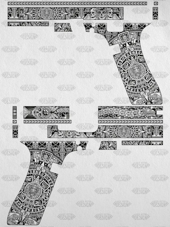VECTOR DESIGN Glock 17 gen 4 Aztec calendar