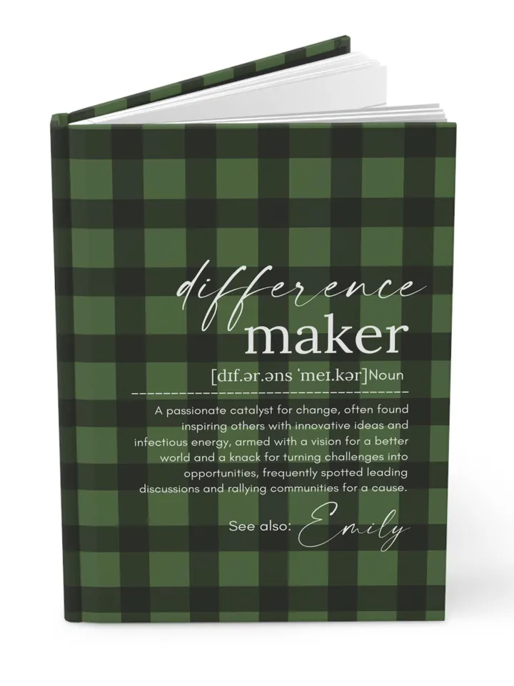 Personalized Difference Maker Journal with your name; Difference Maker Definition Gift; Custom Coworker Gift Employee gift Mentor Leader