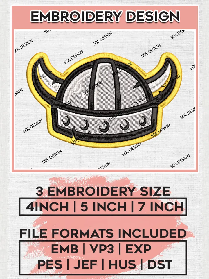 Northern Kentucky Norse Team Hat Mascot Logo embroidery designs, NCAA Northern Kentucky Norse Machine embroidery designs, NCAA College Team Logo embroidery designs, Machine embroidery designs, Digital Download