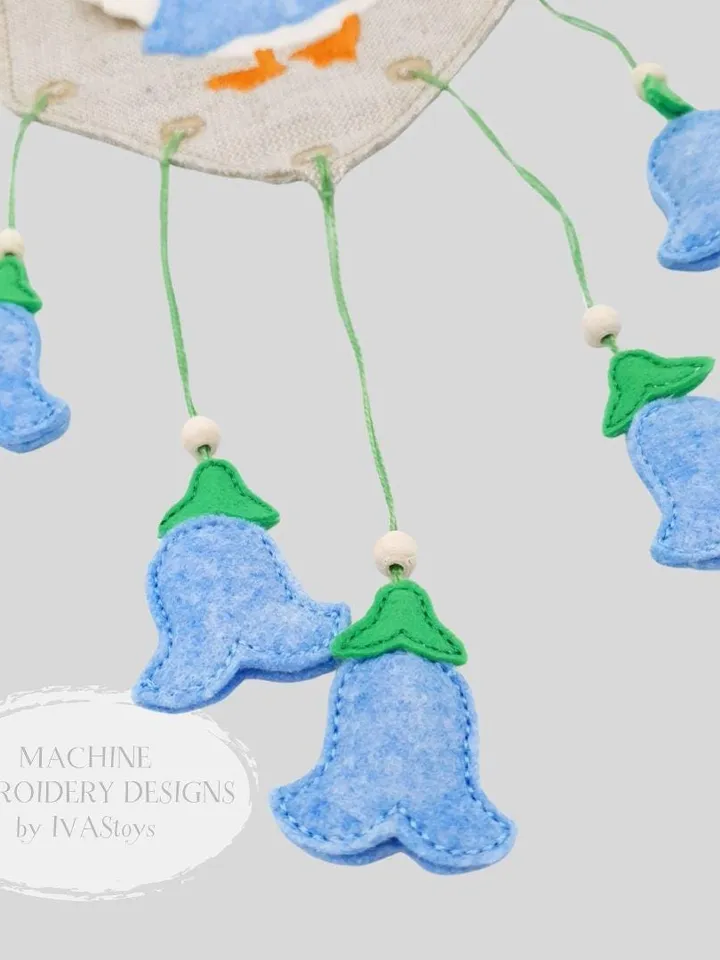 ITH Easter Bird Pennant Banner Embroidery Design Set, Felt Applique Holiday Decor Pattern, 5x7 Hoop File