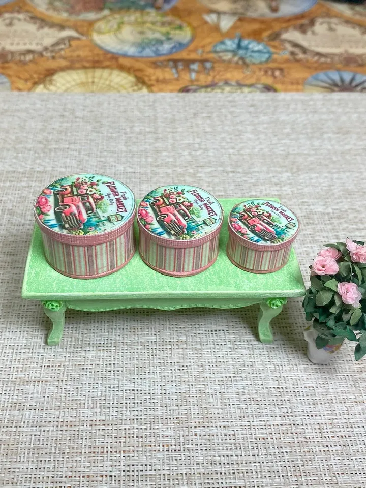 Vintage dollhouse boxes. 1:12. Dollhouse miniature.