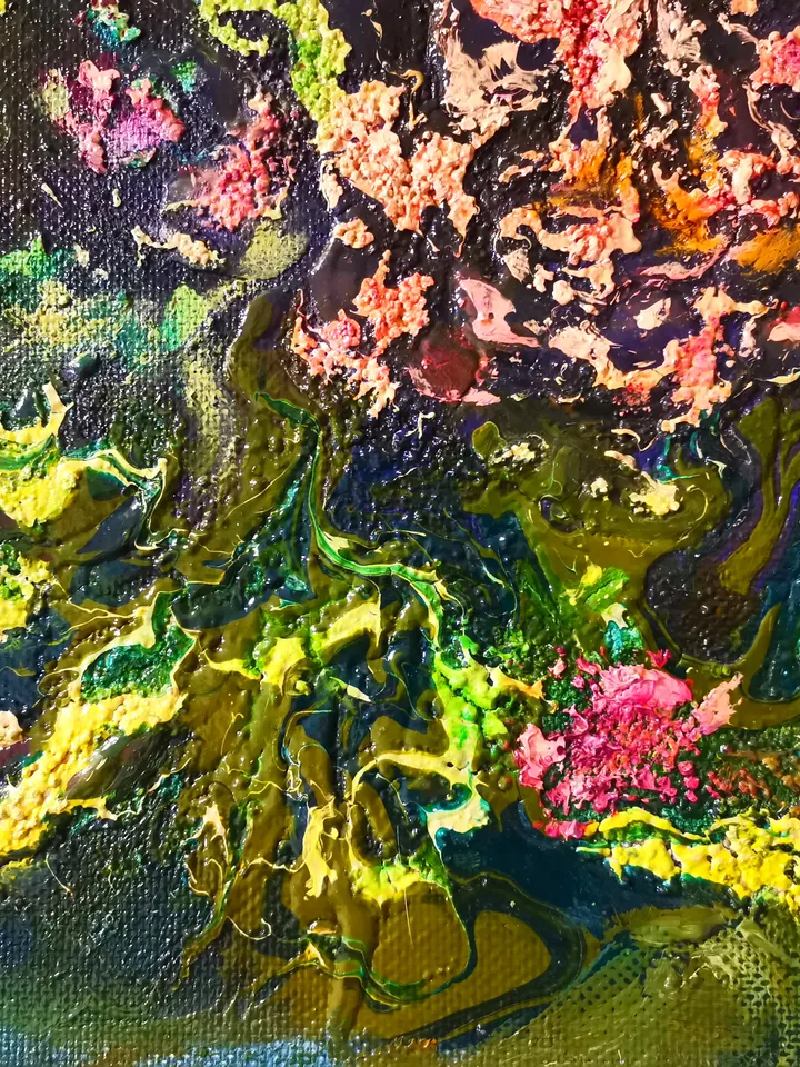 Flowers Peonies Painting Art Magic Abstract Oil Impasto Artist Svinar Oksana