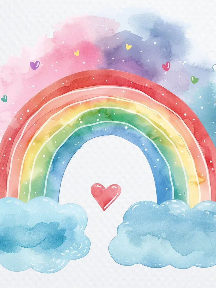 15 Rainbow PNG Bundle, Watercolor Sun And Rainbow Printable clipart for sublimation, Nursery  wall art, Paper craft, junk journals