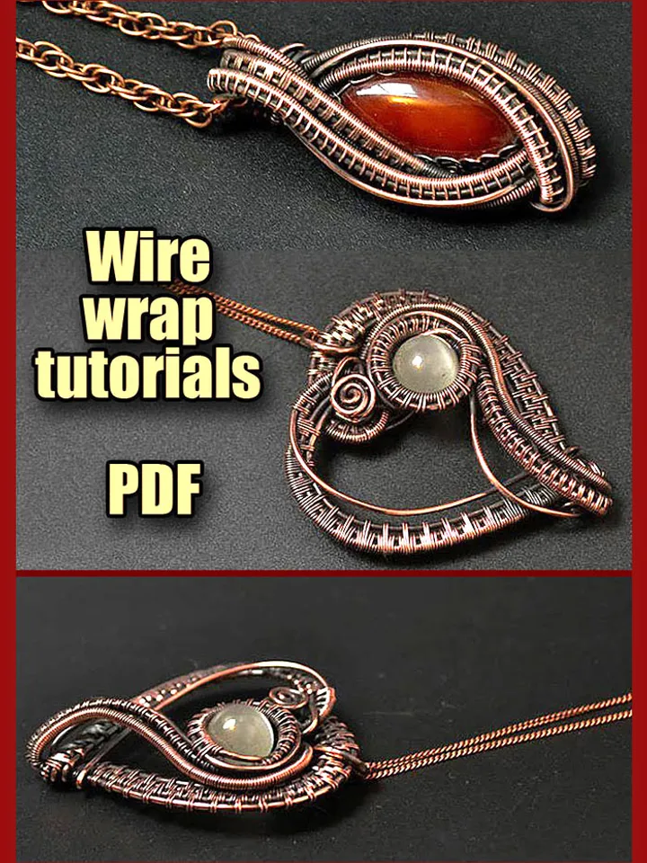 Wire Wrapped pendants step by step tutorials PDF.