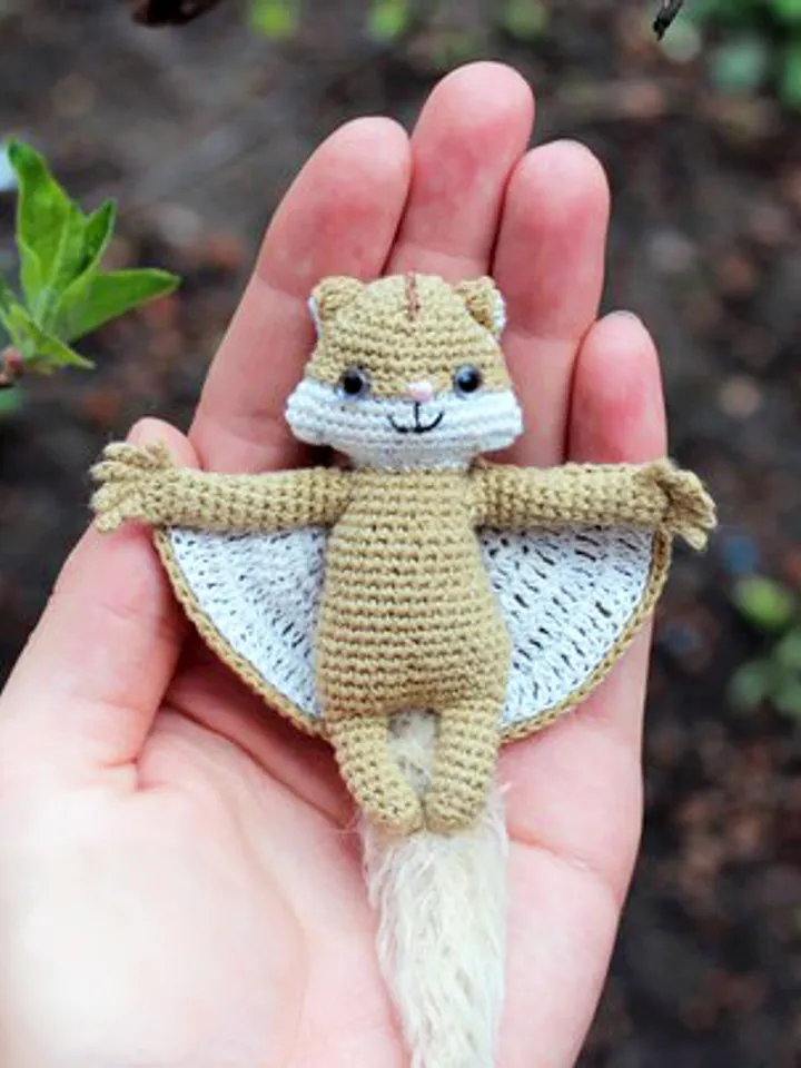 Flying squirrel doll, Amigurumi animals crochet amigurumi, squirrel crochet toy, squirrel stuffed toy, Squirrel plushie