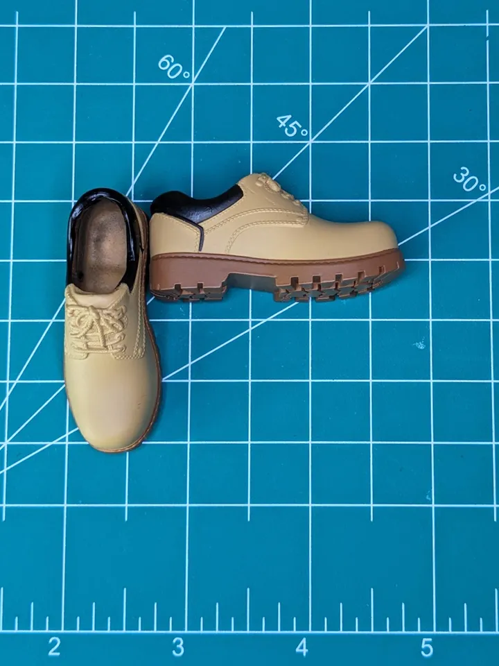 Classic mustard hiking low boots for 1/6 scale male dolls