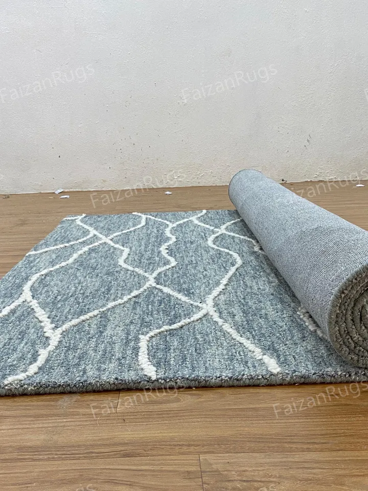8x10 Hand Tufted Modern Rug Handmade 100% Woolen Rug High and Low Large Area Rugs for Living Dining Bedroom Custom Rug 6x9 8x10 9x12 10x14