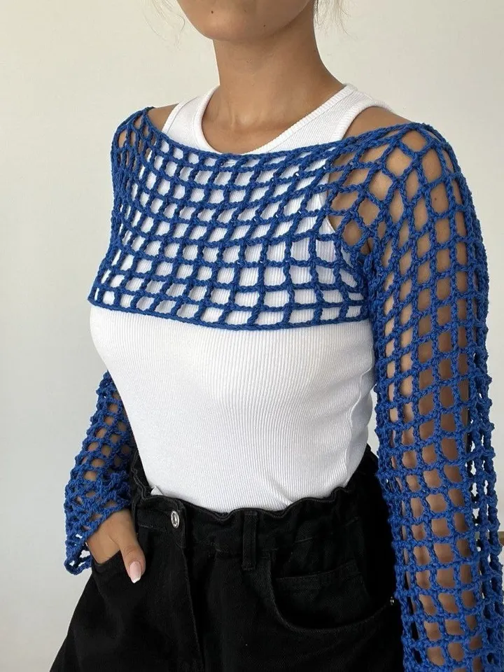 Mesh top, large mesh top, crochet mesh top pattern, crop mesh sweater, crop top, crochet mesh top PDF