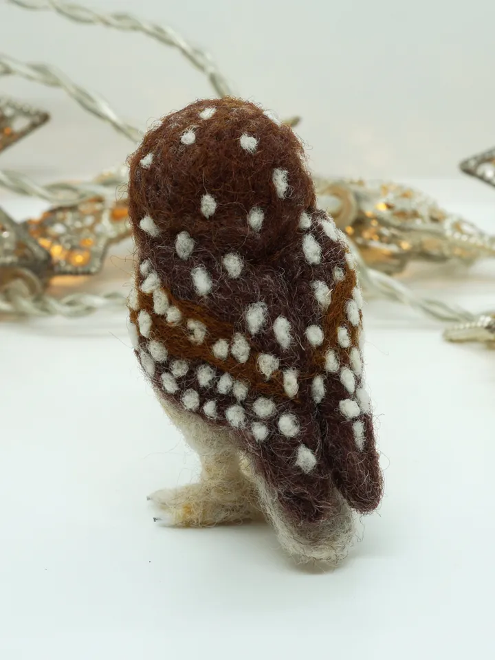 Owlbert, needle felted burrowing owl, made to order