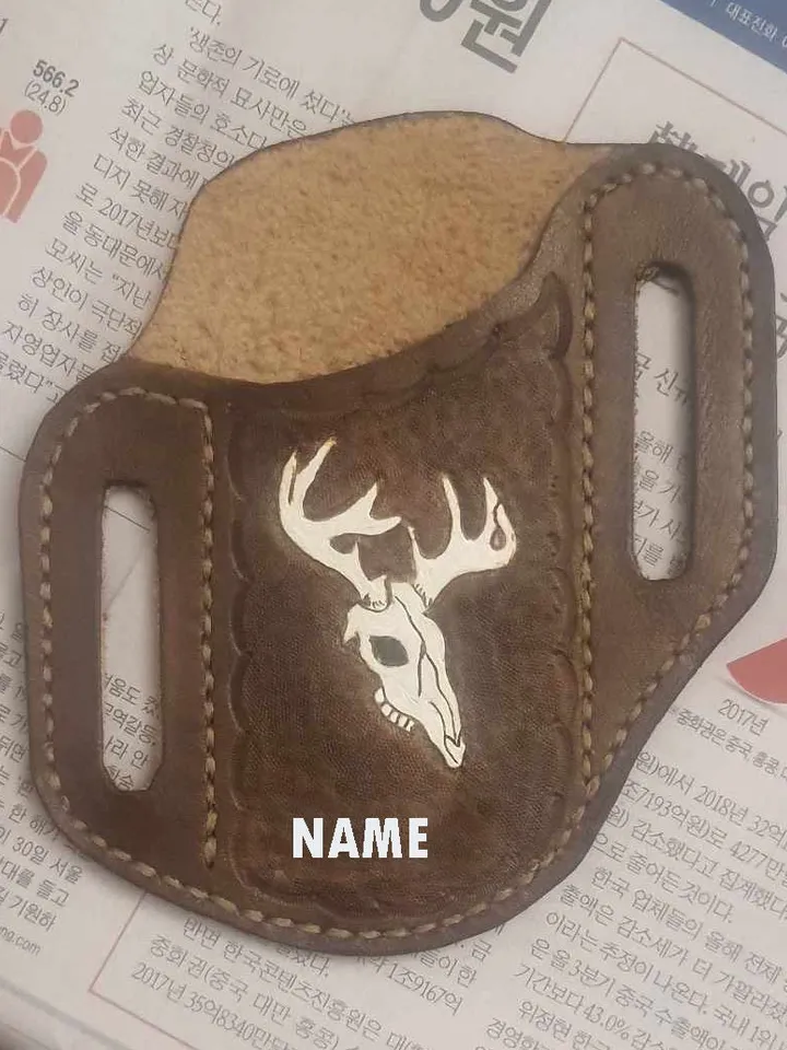 Pancake sheath, Right or Left Hand Carry For Pocket Knife, with Leather tooling / carving Patterns / sheaths. PDF digital download.