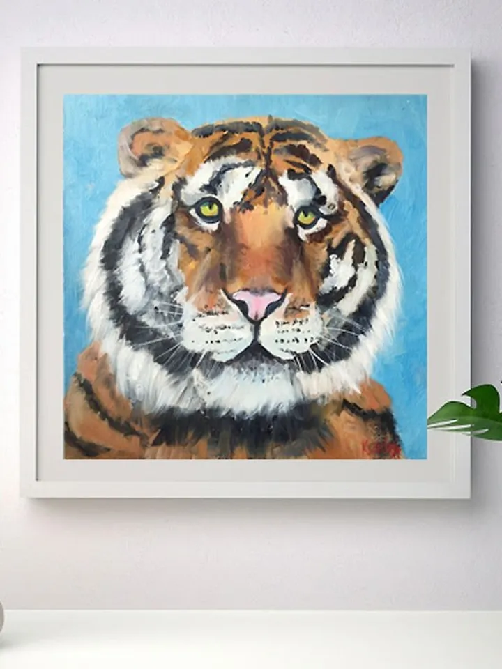 Tiger Original Art Predator Oil Painting Tiger Wall Art