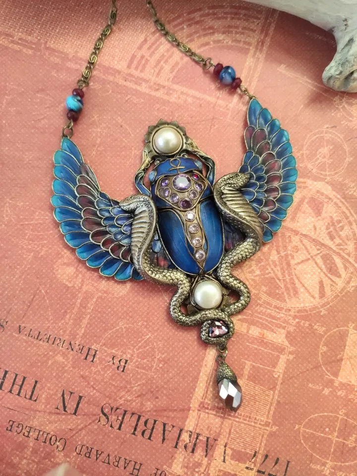 Scarab Jewelry, Scarab Pendant, Scarab Necklace, Fantasy Jewelry, Egyptian Scarab