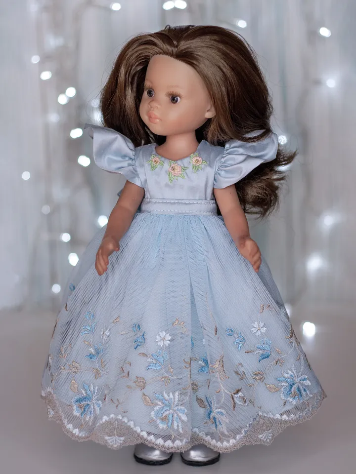 Paola Reina clothes, Silk dress, shoes, underwear, tulle skirt, Paola Reina dress, 13 inch doll clothes, Doll clothing