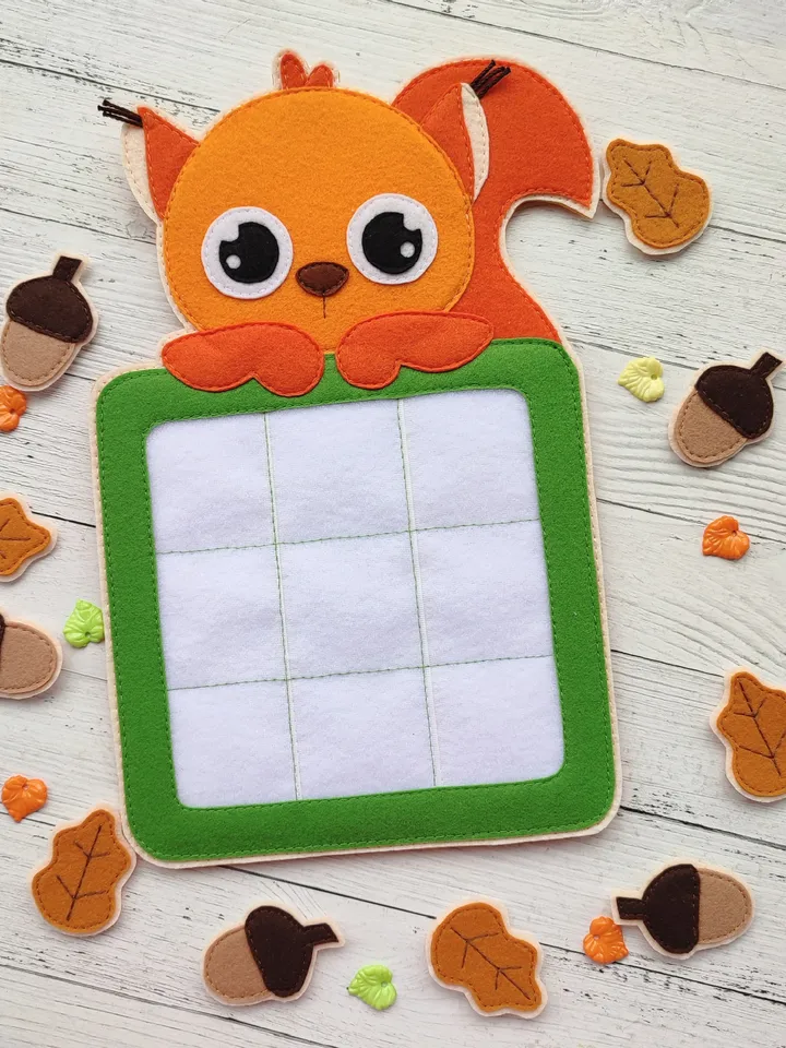 Tic tac toe game Pattern PDF, Felt tic tac toe board, Quiet book pattern svg, Felt sewing pattern ideas for baby 1, 2, 3 year old gift