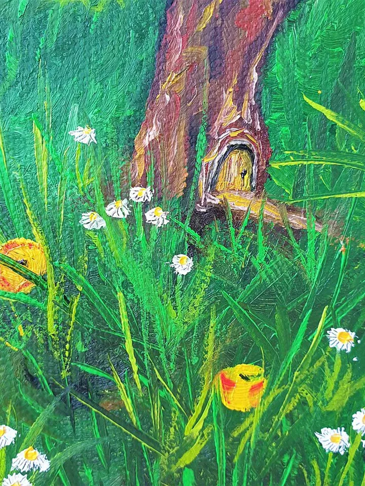 Girls Painting Apple Tree Original Art Sisters Artwork Woman Wall Art Oil Canvas