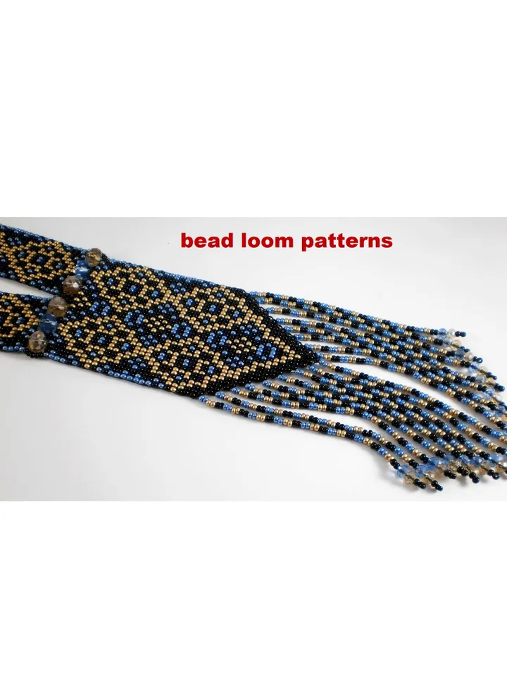 Bead loom patterns, schemes for a Gerdan-Split-Loom Necklace, Beading Loom only Pattern, Instant Download, PDF