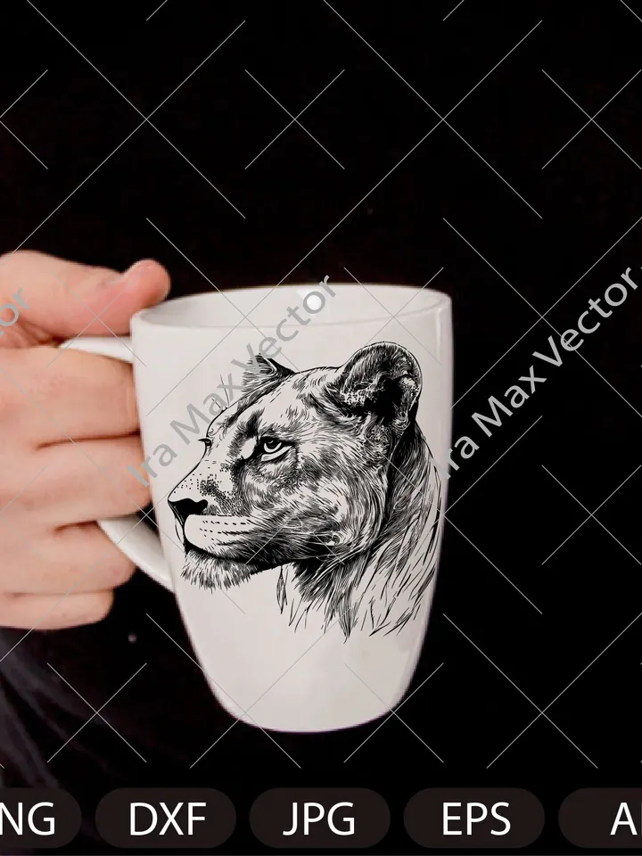 Lioness svg, Lioness head SVG, Lion face Svg, Wild cat Svg, Lion silhouette, Lioness portrait Svg, wild Lioness