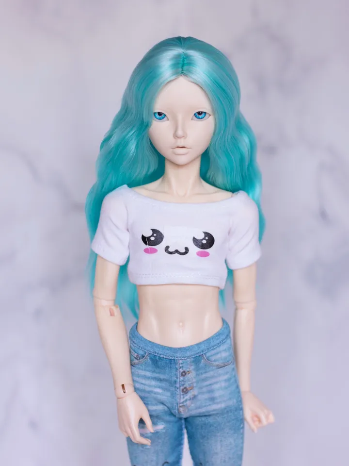 Turquoise angora wig for Minifee