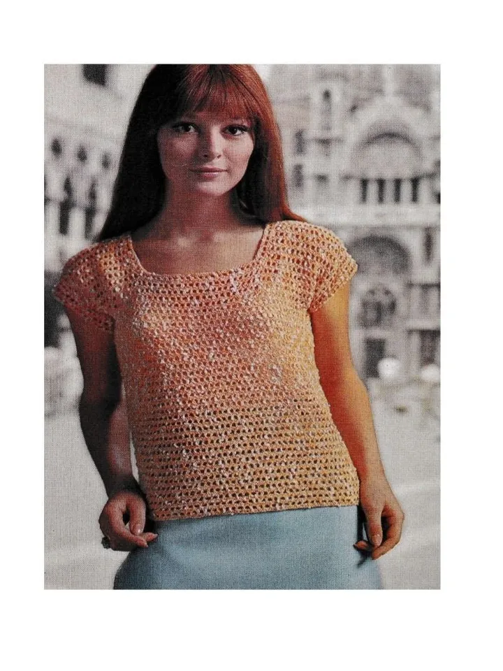 Mesh top, easy crochet top, shirt crochet women summer pattern pdf