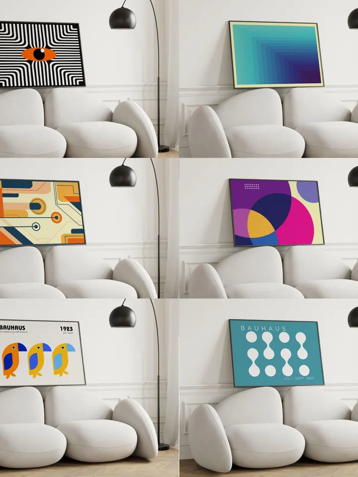 Bauhaus Horizontal Art set of 500 premium printable wall art prints mid century modern minimalist abstract geometric bundle digital download