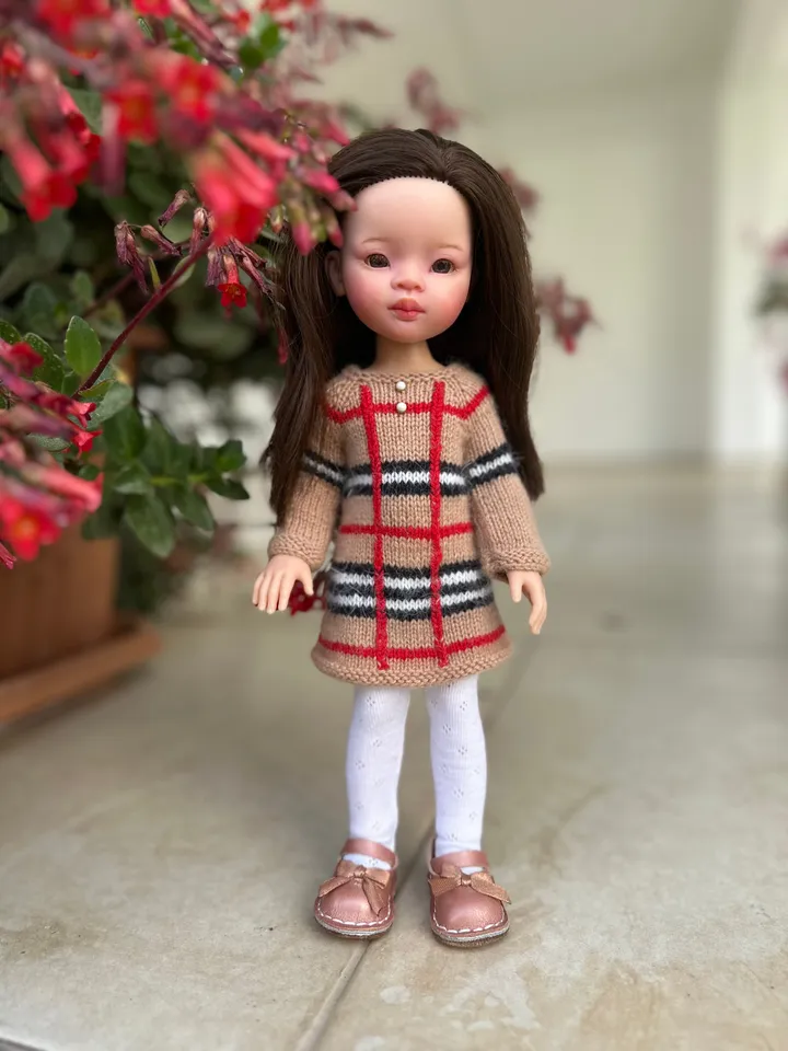 Paola Reina Doll 3 ITEMS Set: Exclusive Handmade Outfit - Dress, Tights, Shoes