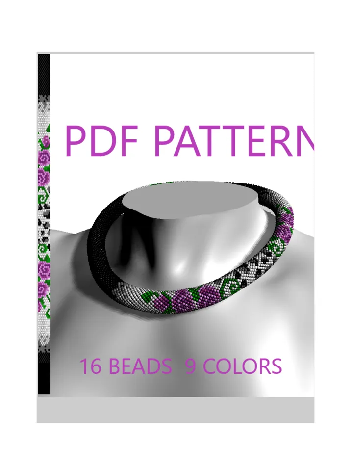 PDF Bead Crochet Pattern , Pattern for Necklace and Bracelet bead crochet