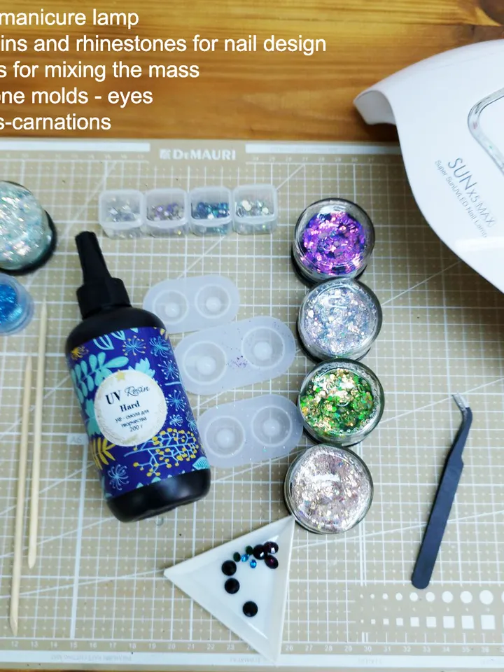 DIY Crystal Eye with Swarovski /Doll Eyes /Craft Eyes/ Resin Eyes/Video + list of references of required materials