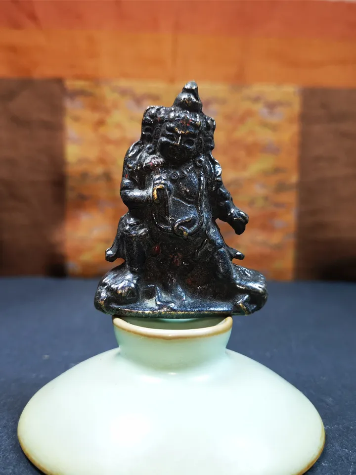 Gandhanra Acient Tibetan Buddhism Statue,Vajrapani,the Protector and Guide of Gautama Buddha,Terma,40 years old