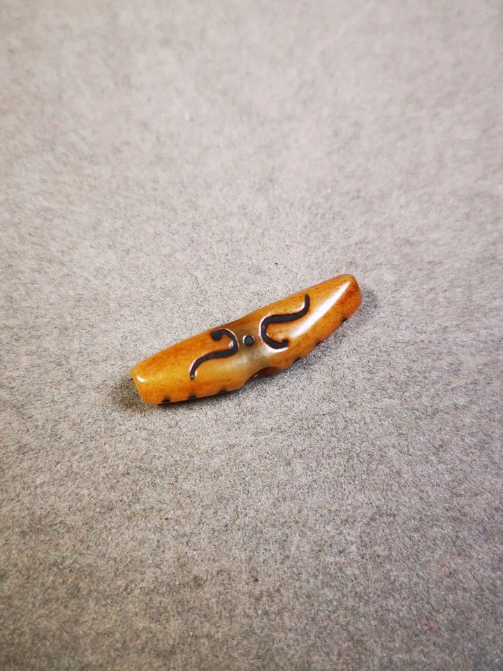 Gandhanra Handmade Tibetan Pendant Bead,Bone Carved Spacer Bead for Mala,Ruyi Amulet,Prayer Beads Accessories