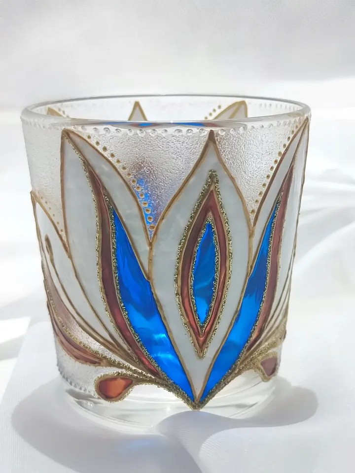 candlestick glass "Lotus in bloom"