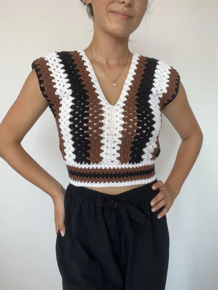Top crochet pattern, top granny stitch crochet pdf, easy top pattern, summer top crochet instant download
