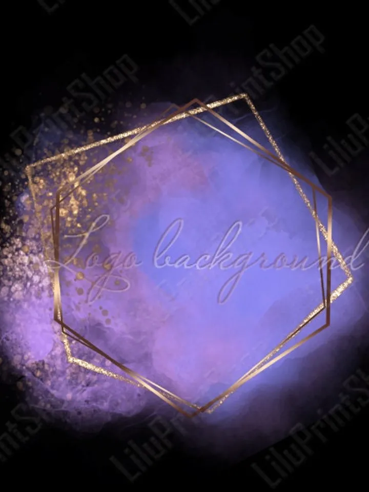 Lavender Logo Background Png Lilac logo design Purple and gold png Lavender Watercolor splash logo with octagon and confetti