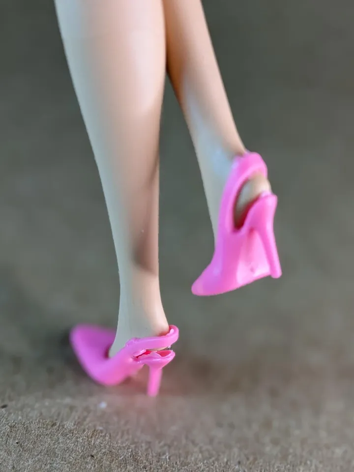Pink high heel sandals for 1/6 scale female dolls