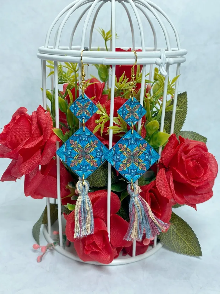 Bright handmade earrings. Individual design.