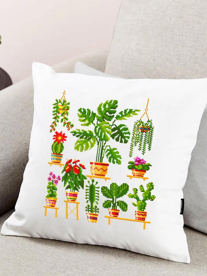 House plants cross stitch pattern PDF download Floral cross stitch chart, Sampler plants pattern digital PDF, Plants lover gift #P8