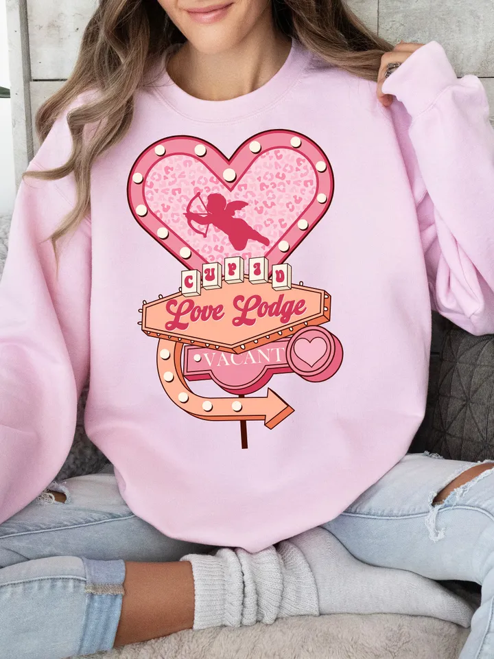 Cupid Love Lodge PNG-Valentine’s Day Sublimation Digital Design Download-cupid png, xoxo png, vintage vday png, retro png, vday tshirt png