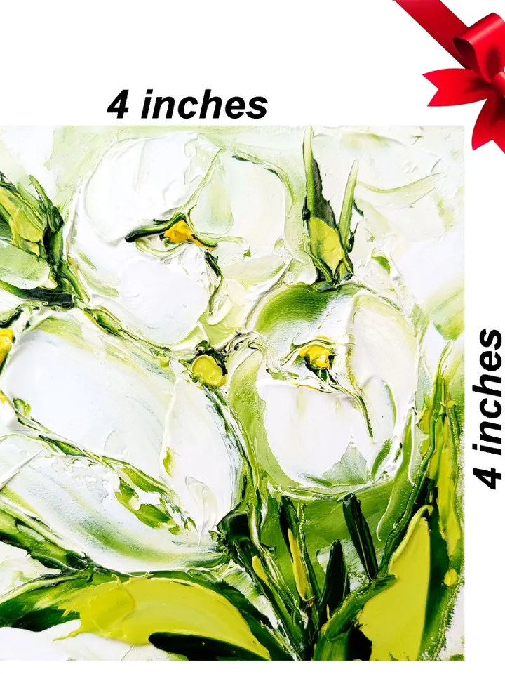 Tulip Custom Painting Floral Original Art Flower Oil Painting Impasto Small Artwork Blooms of Elegance Tulips Impasto by ArtProkopaloSv