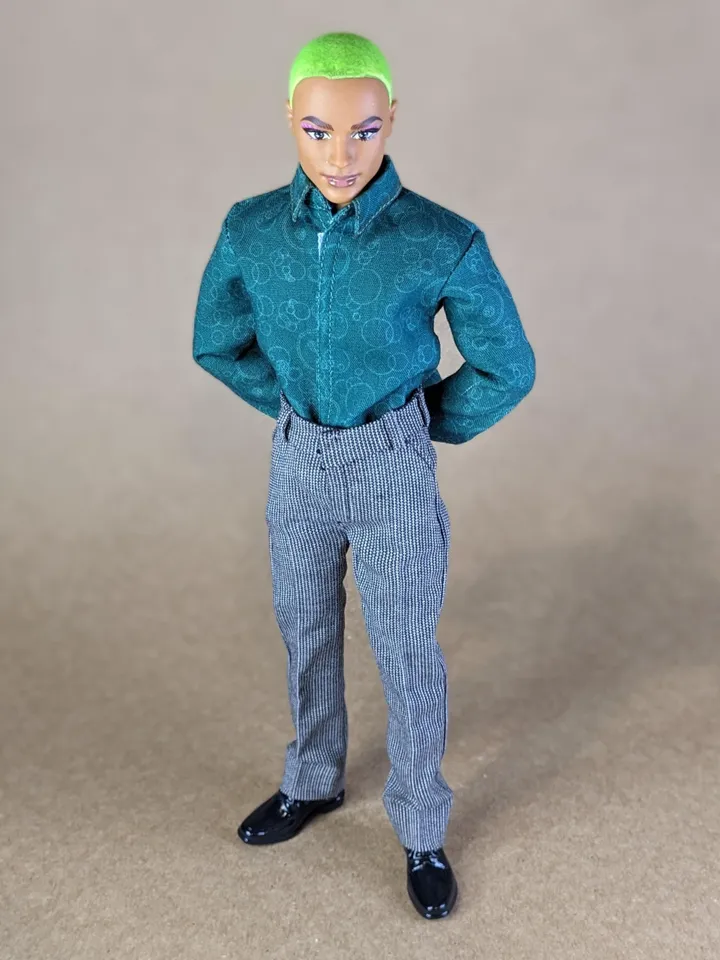 Classic gray pants for 12 inch fashion male dolls