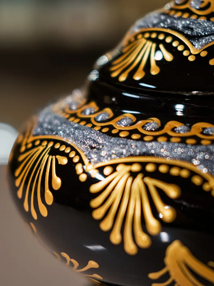 Handmade Serving Bowl | Black and Gold Decorative Candy Bowl