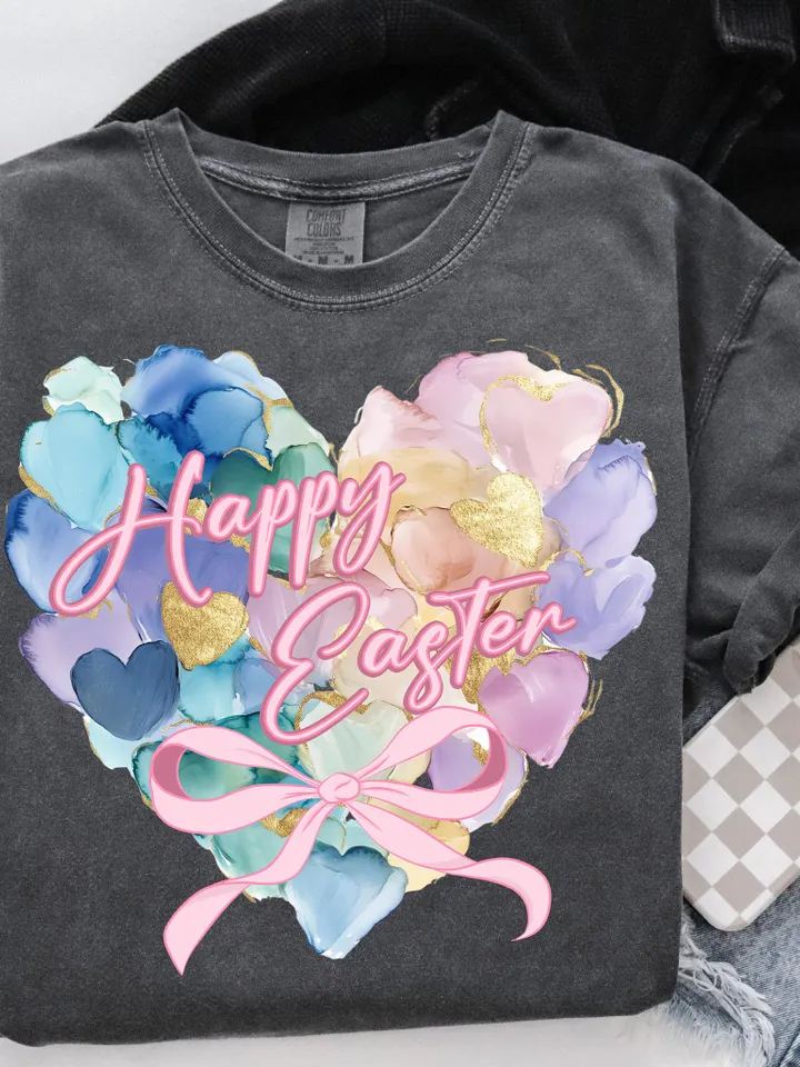 Easter Day Heart Brushstroke png,Easter png, Happy Easter Png, coquette easter png, bow png designs, Coquette Bunny Png Trendy Easter