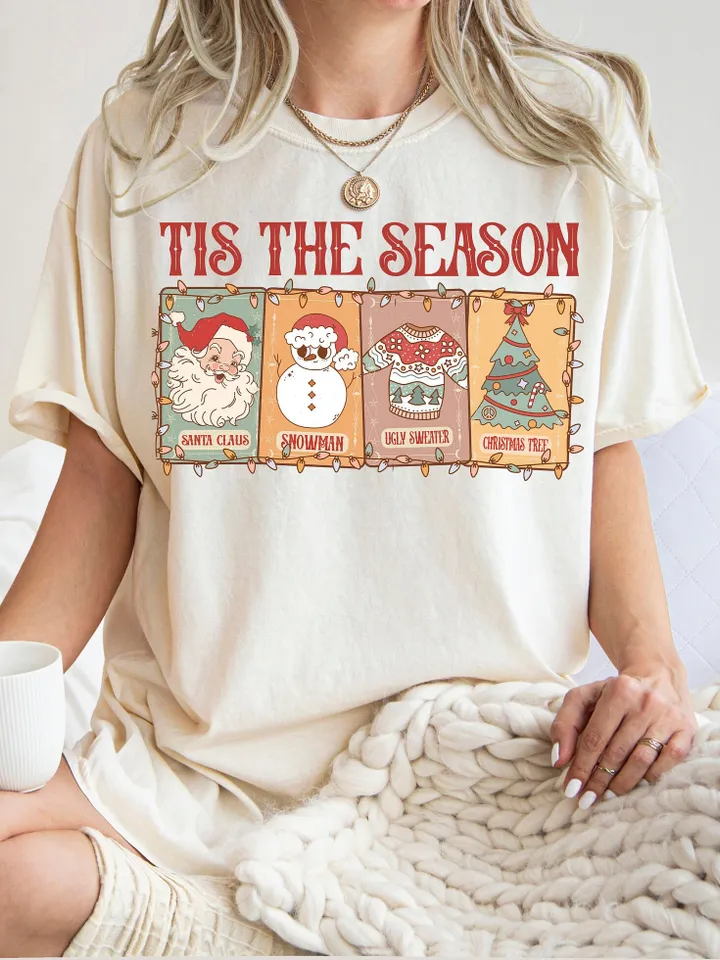 Retro Tis The Season PNG, Tarot Vintage Santa Claus Png, Groovy Christmas png, Christmas Shirt sublimation, Merry Christmas png, Christmas