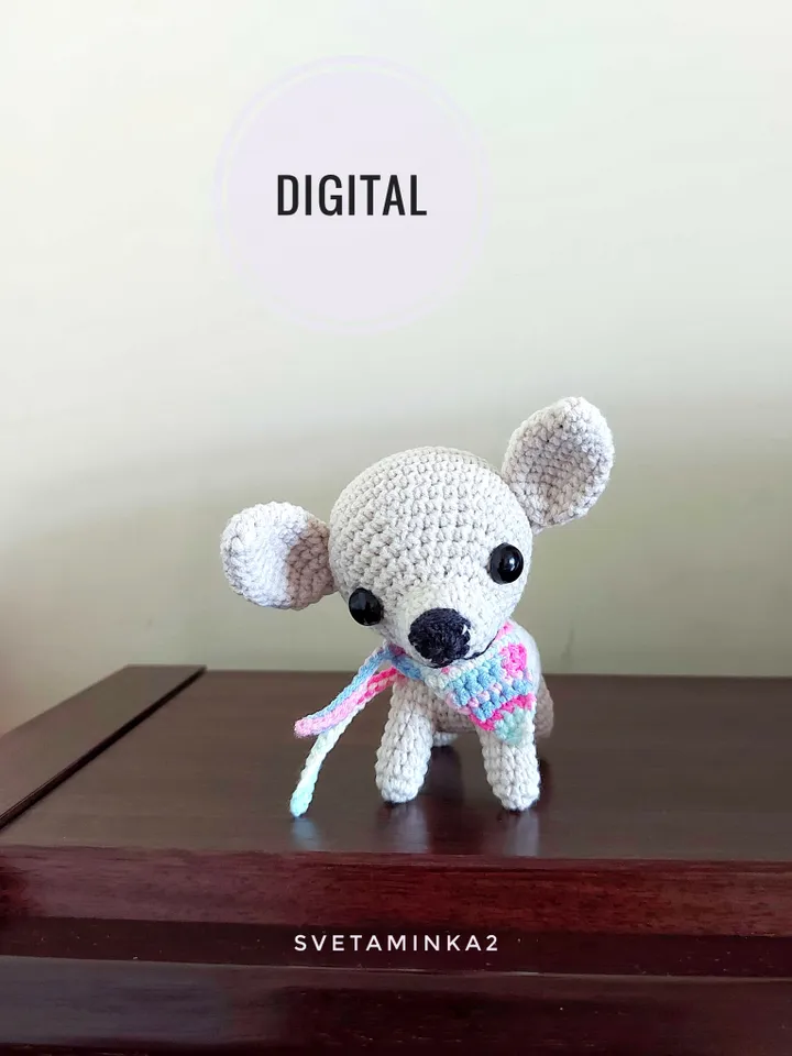 Crochet Puppy Pattern Amigurumi Dog. Digital Download. PDF.