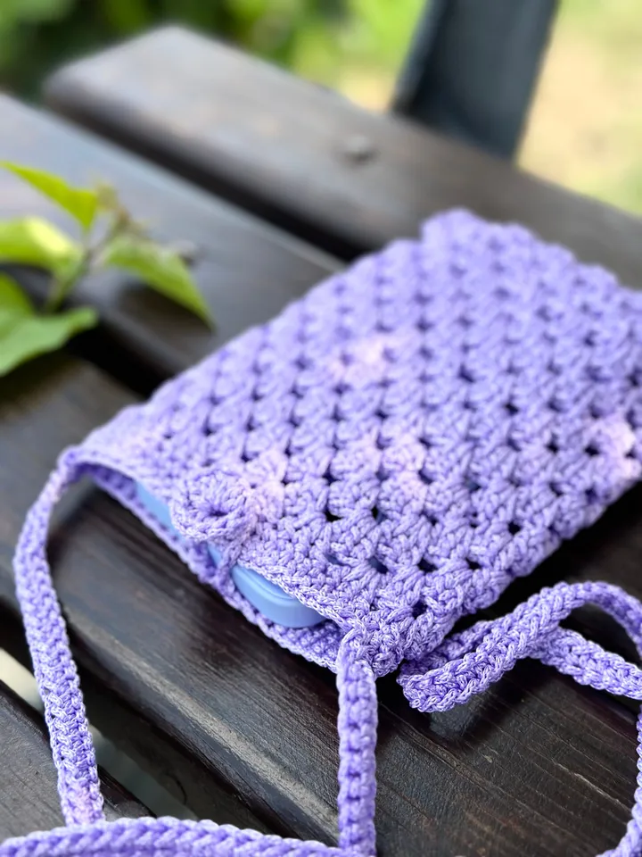 Crochet crossbody bag pattern, cell phone pouch, crochet mini purse, mobile phone case, summer shoulder messenger bag, DIY
