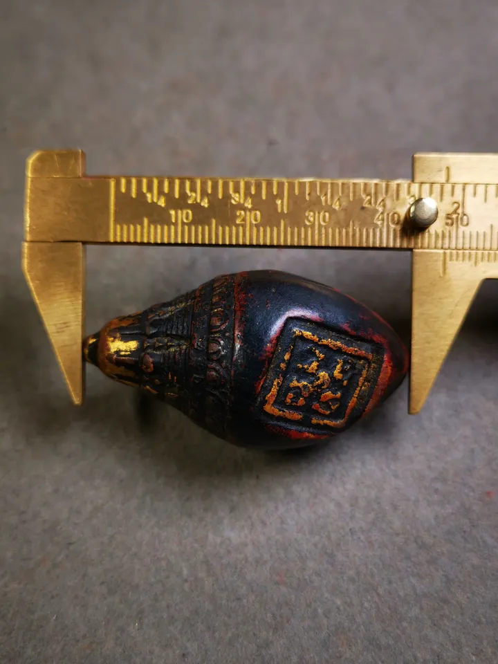 Gandhanra Old Tibetan Niang La Tsa Tsa Statue,Stupa Amulet,Pagoda Pendant,with Cross Vajra Stamp,Small Size 48mm,50 Years Old